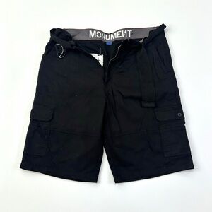 Monument  Black Cargo Shorts size 36 with Web Belt